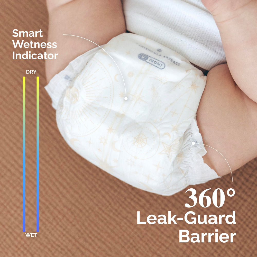 Hoppi diaper wetness indicator signals when to change.