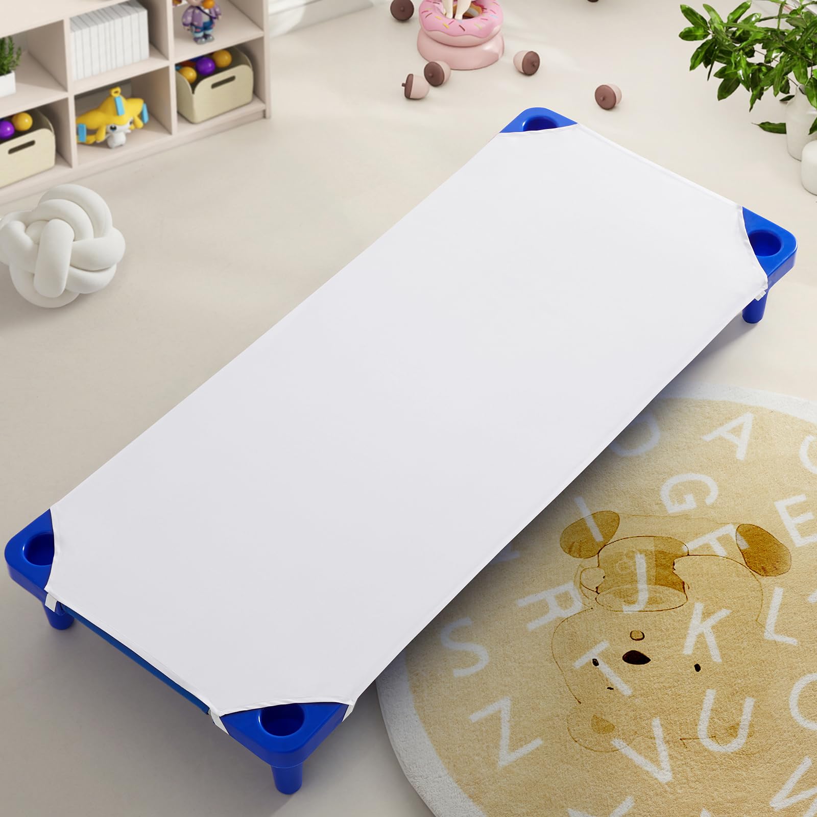 Horbaunal cot sheets showcase soft microfiber texture for comfortable nap time.