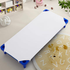 Horbaunal cot sheets showcase soft microfiber texture for comfortable nap time.