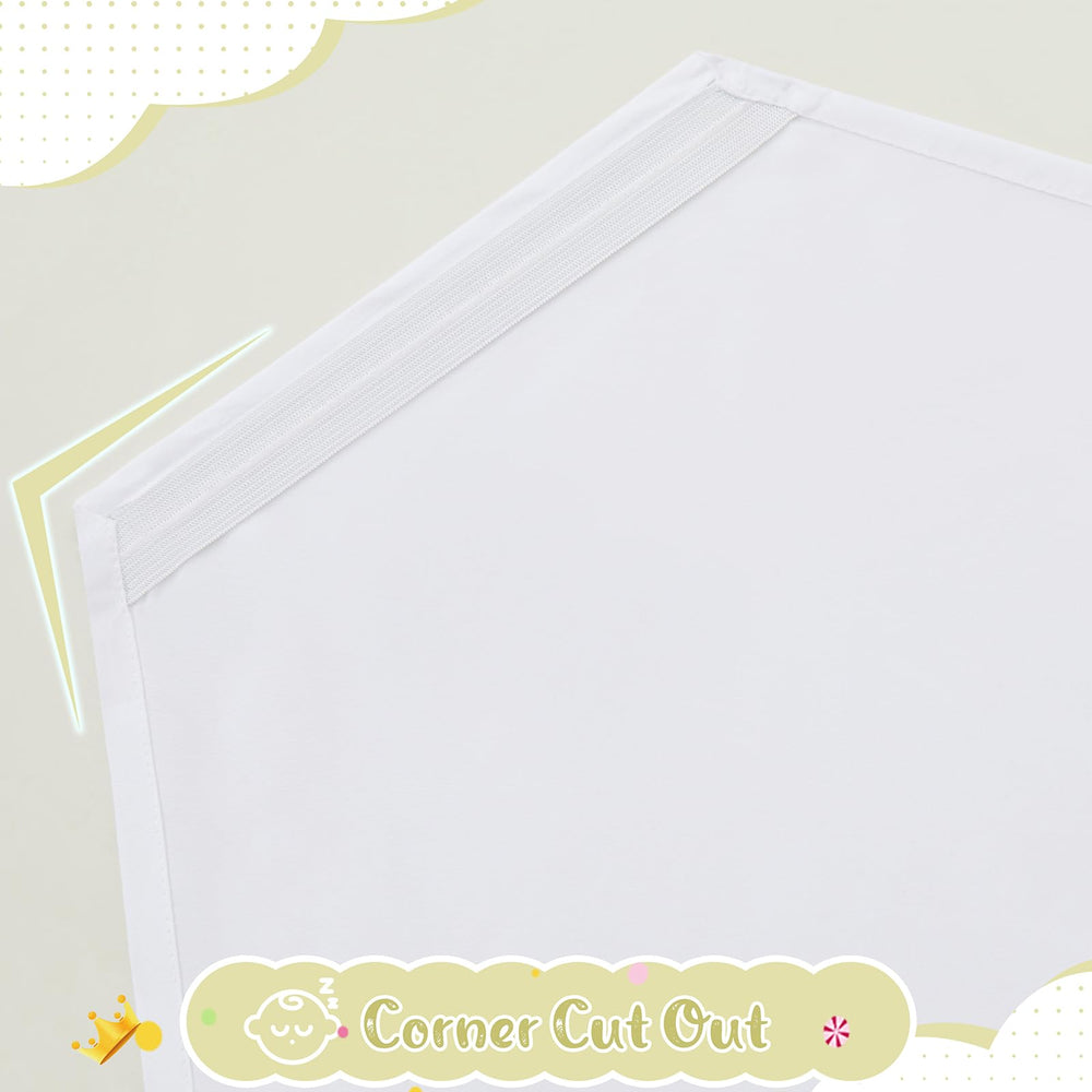 Horbaunal white cot sheets brighten daycare sleep spaces with a clean look.