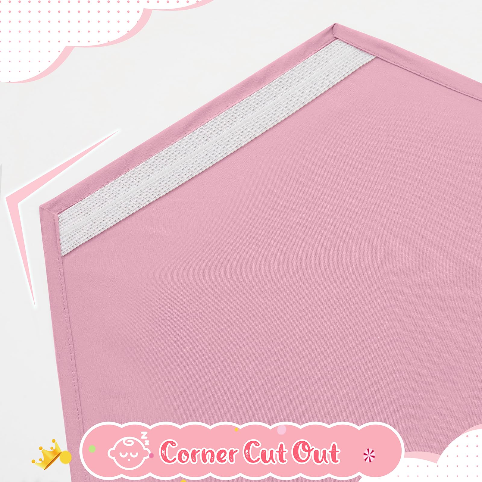 Horbaunal pink cot sheets are machine washable for easy cleanup between groups.