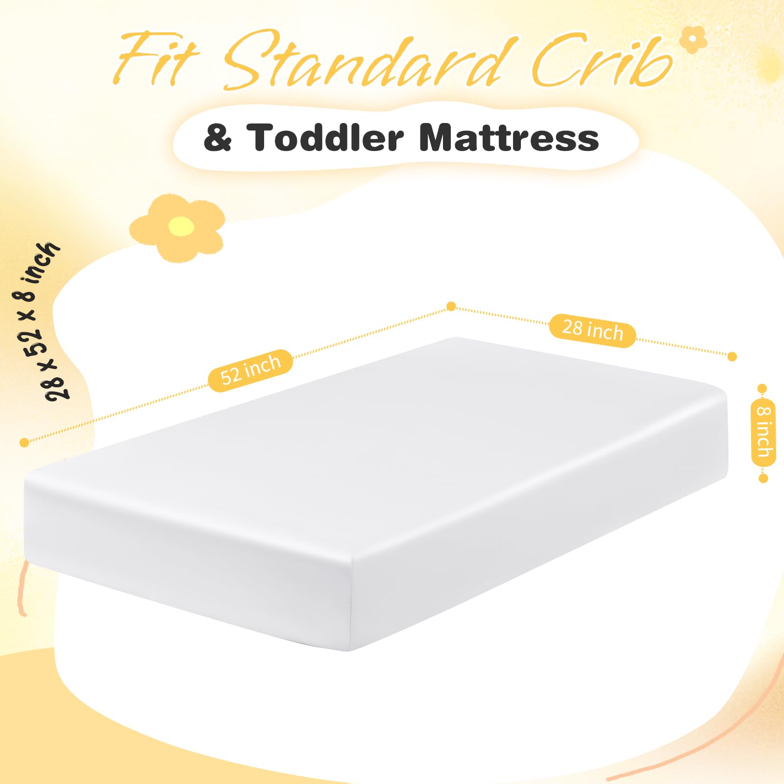 Horbaunal satin crib sheets with 8-inch deep pocket demo for snug mattress fit