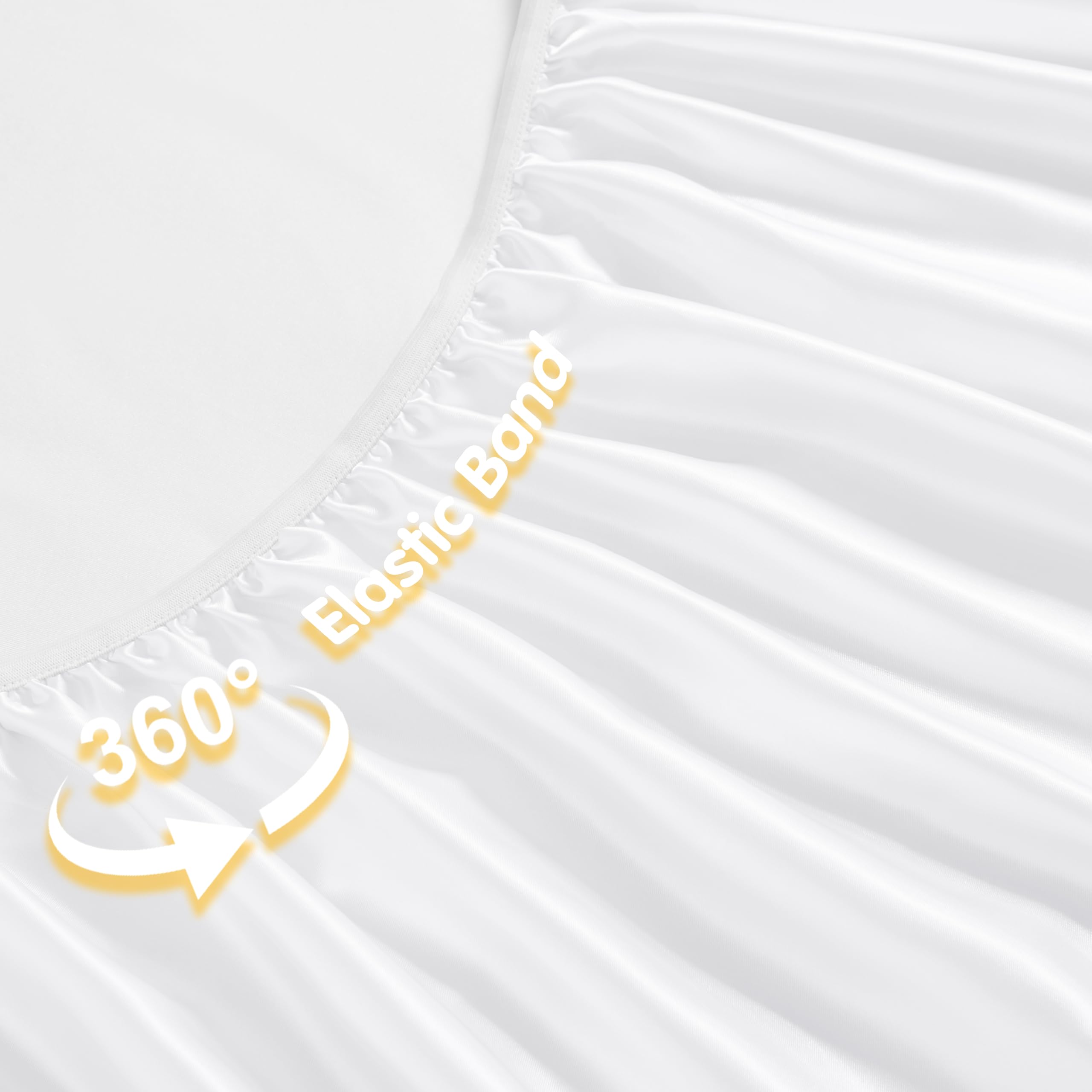 Horbaunal satin pack n play sheets in White and Grey for nursery decor.