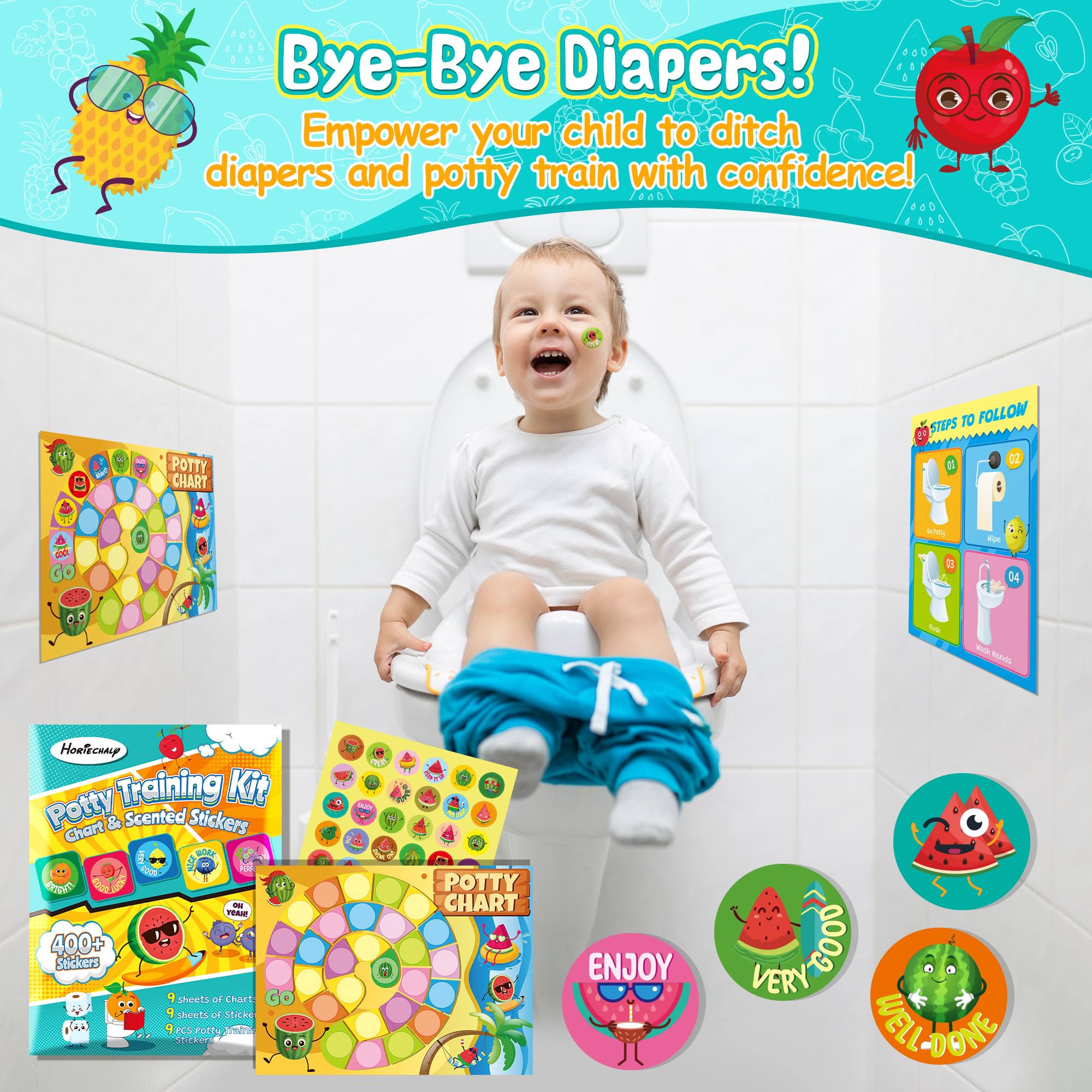 HORIECHALY Fruity Sticker pack supports daily rewards and motivation