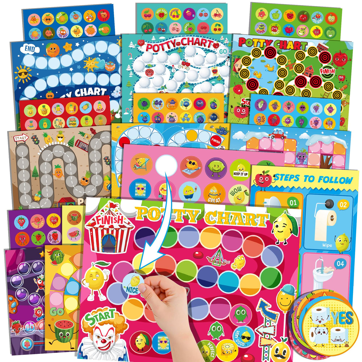 HORIECHALY Sensory Magic Potty Chart Set motivates toddlers during potty training