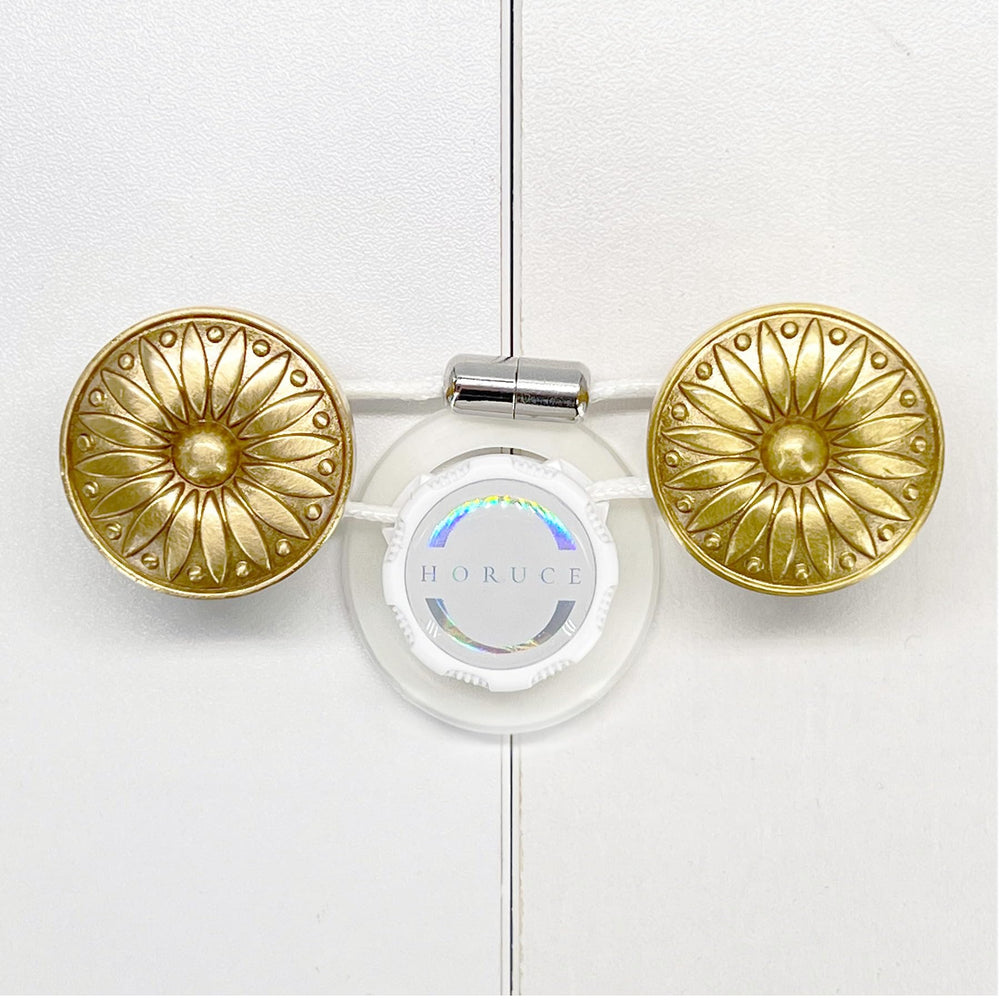 Horuce 5-pack cabinet locks shown on knobs for quick tool-free child safety in kitchens.