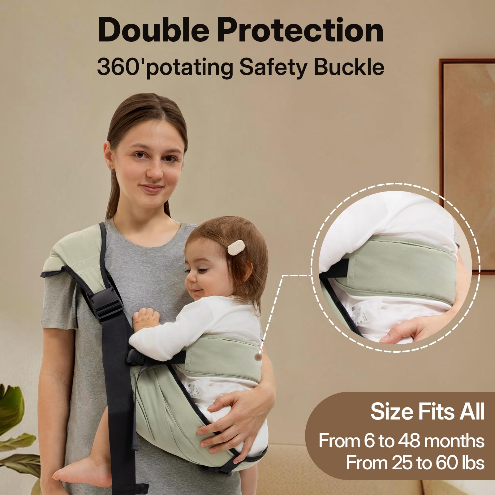 HORUMP Baby Carrier adjustable shoulder straps provide a customized daily fit.