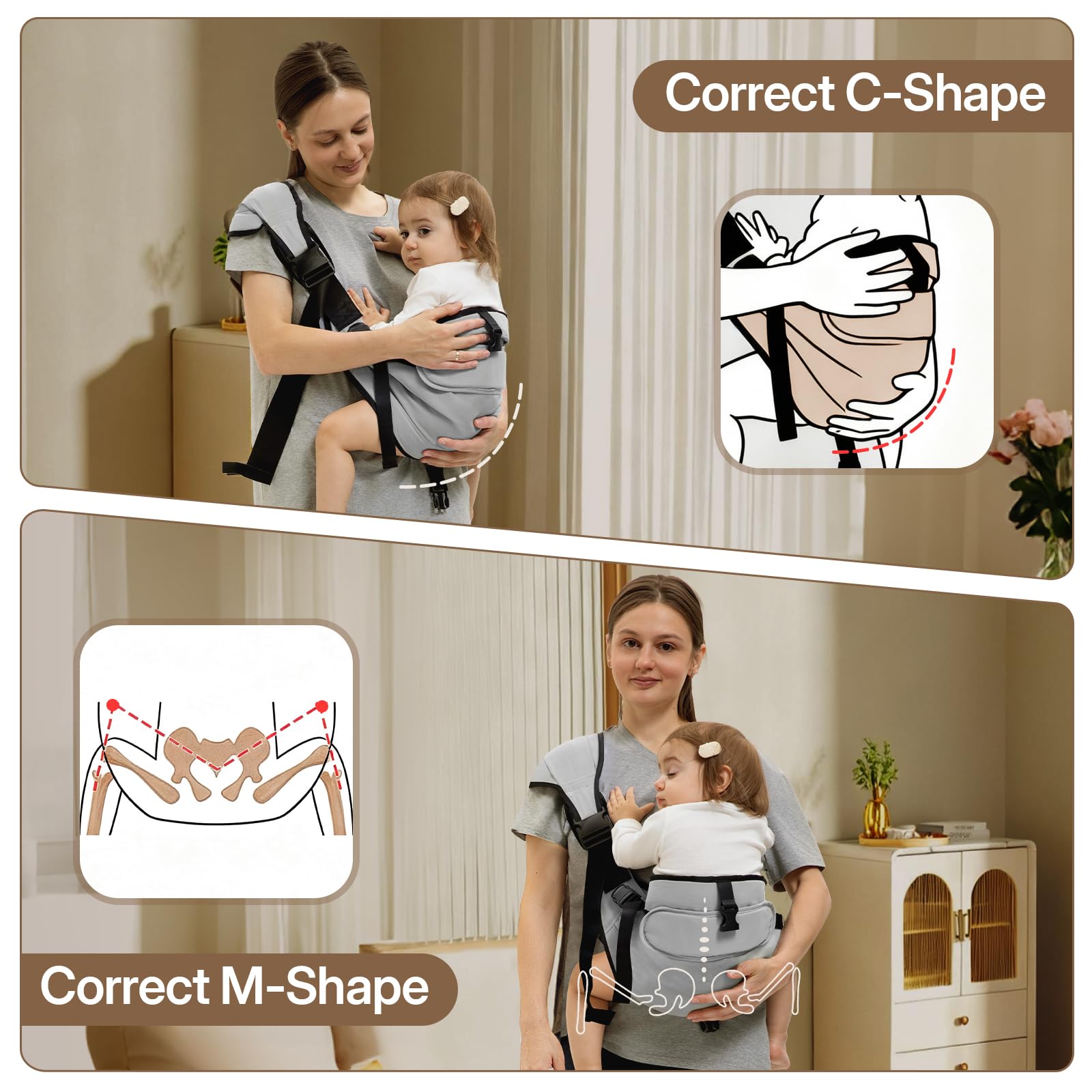 HORUMP carrier in grey offering multiple carry positions for versatility.