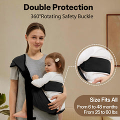 HORUMP ergonomic-sling closeup highlights adjustable straps for a secure fit.