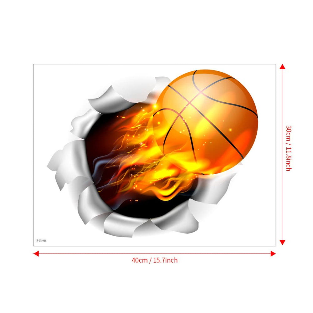 HOSTK 3D basketball wall sticker illusion to create a vibrant, eye-catching room focal point.