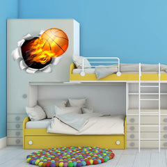 HOSTK orange basketball wall decal adds sporty energy to kids' rooms and study spaces.