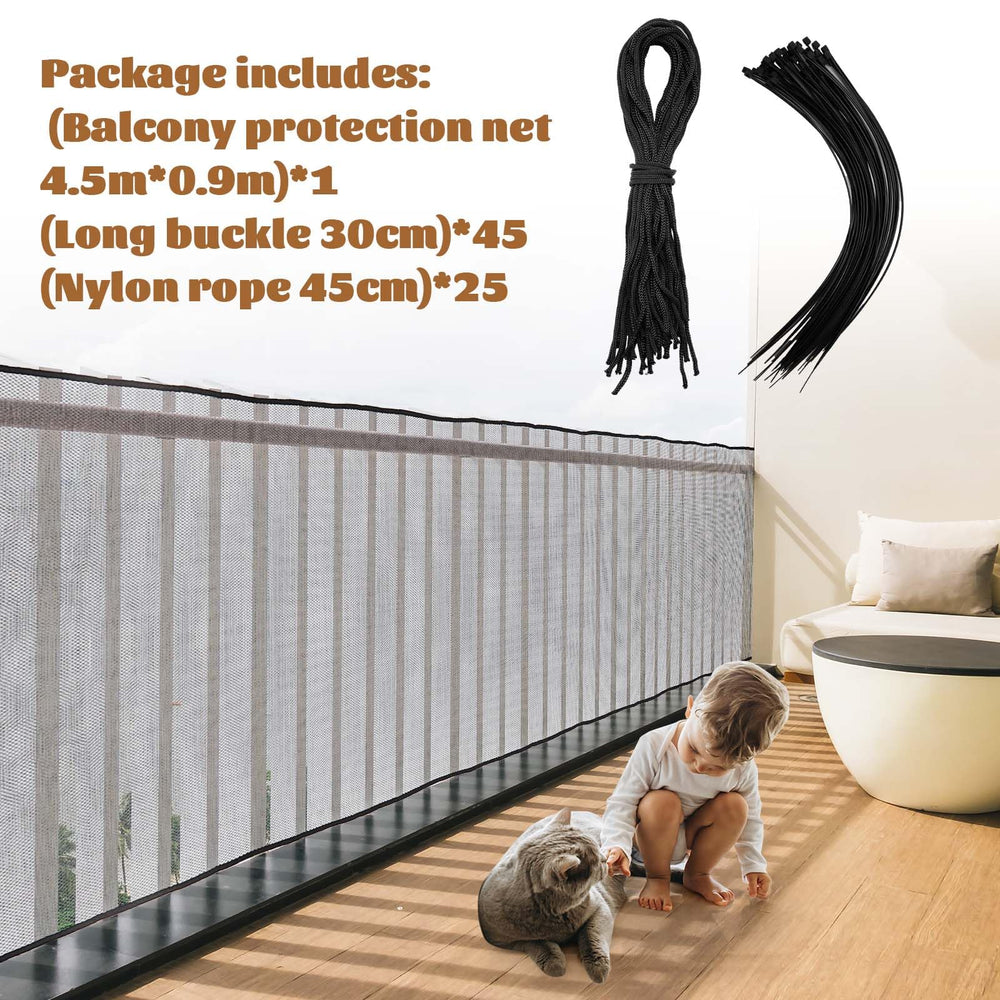 Hosuly balcony netting closeup highlights fine 0.5 cm mesh and sturdy material.