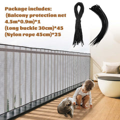 Hosuly balcony netting closeup highlights fine 0.5 cm mesh and sturdy material.