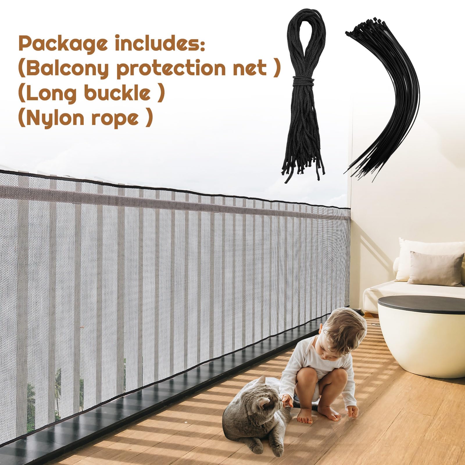 Hosuly Banister Guard buckles-and-rope illustrate quick, no-drill installation options.