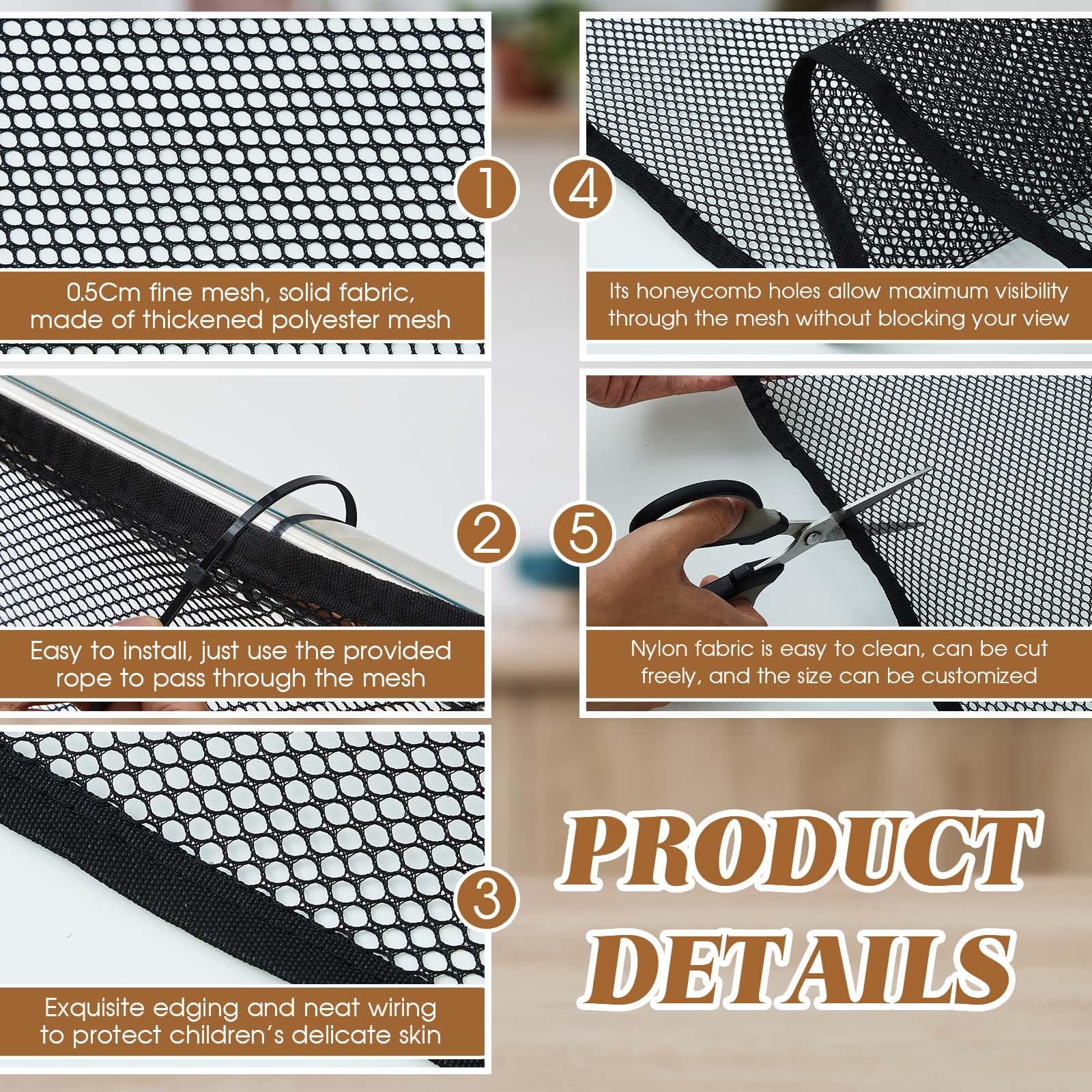 Hosuly Banister Guard installation-setup shows easy mounting for apartments.