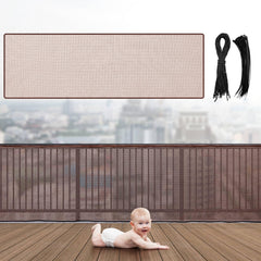 Hosuly banister guard rail coverage protects children while blending with decor.