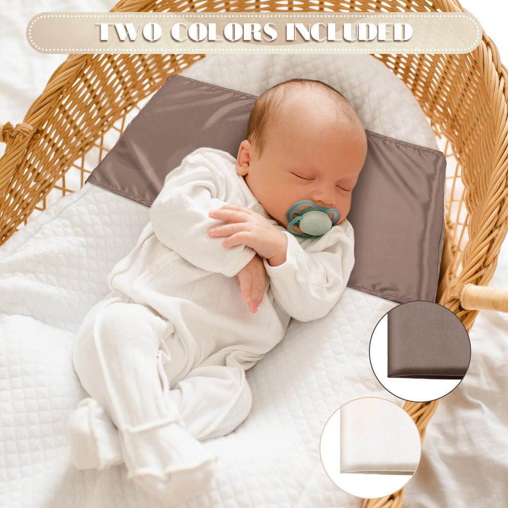 Hosuly bassinet sheet with banded edge wrapped around mattress for secure fit