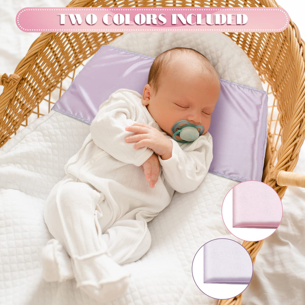 Hosuly satin bassinet sheet band-around-mattress demonstrates secure snug fit for bassinet shapes.