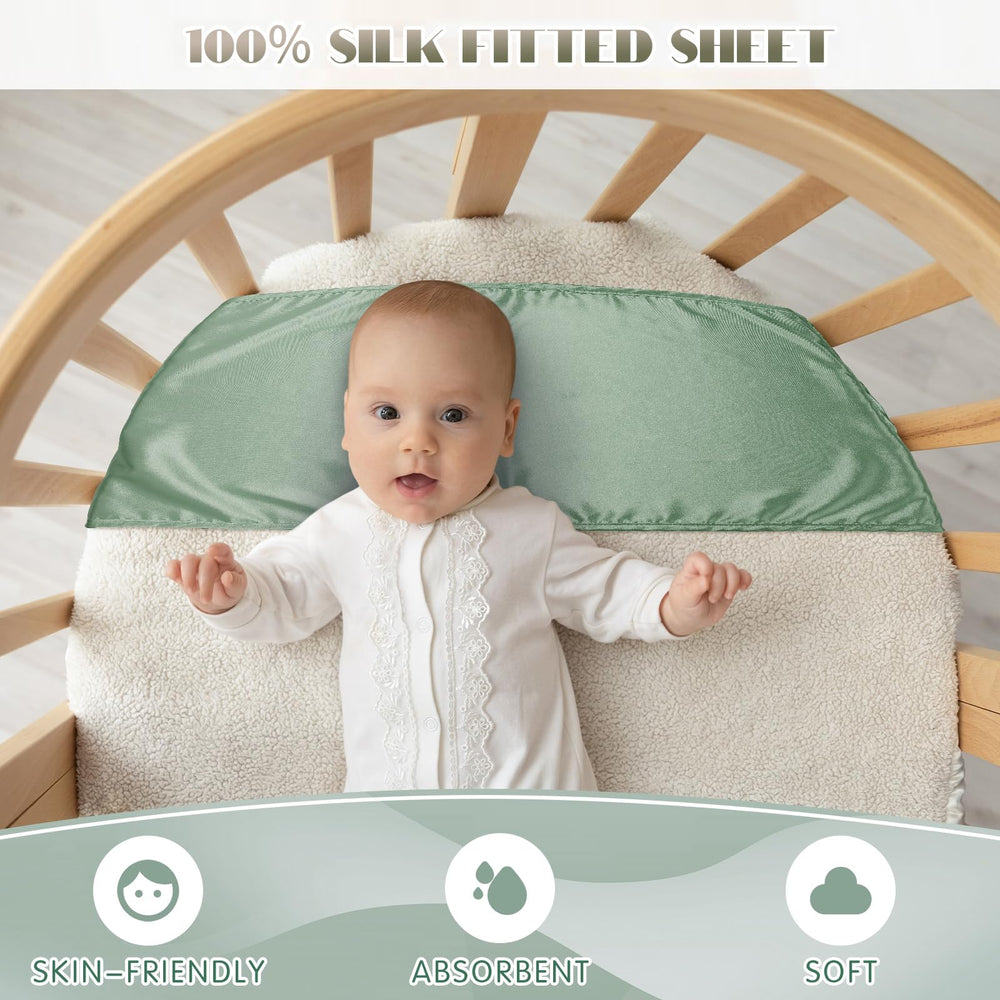 Hosuly satin bassinet sheets are washable and reusable for easy baby care.