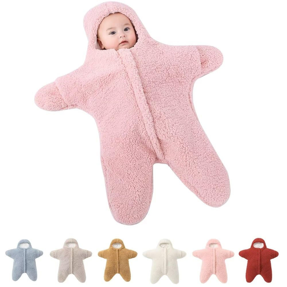 HotBlizi starfish baby onesie swaddle outdoors showcasing warmth and cozy fabric.