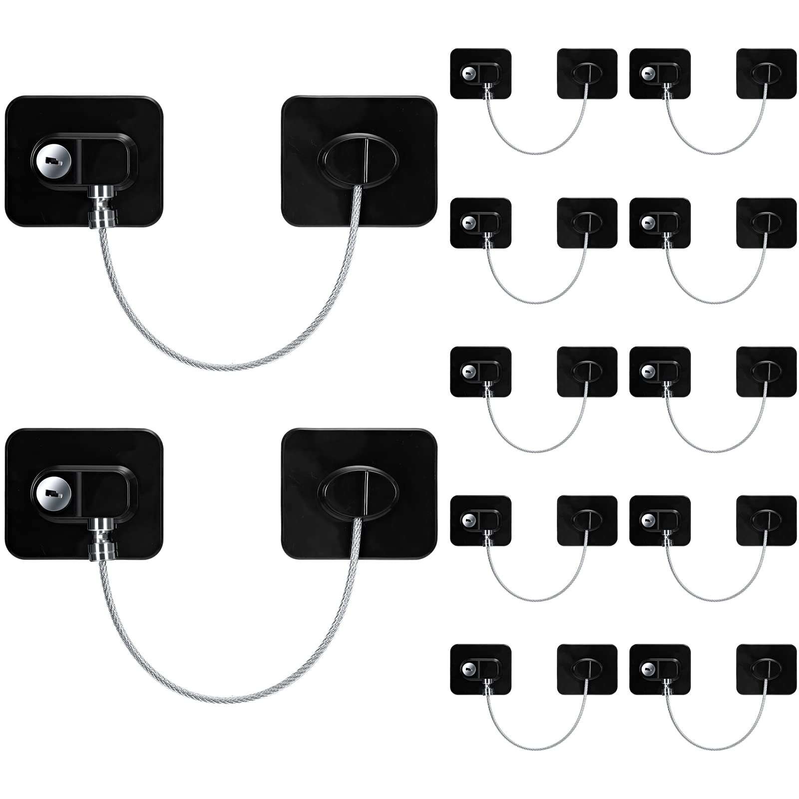 Hoteam 12-pack refrigerator locks group view for comprehensive child safety solution