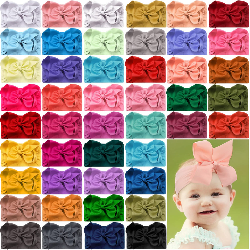 Hoteam baby bows headbands in color variety for everyday outfits and photos.