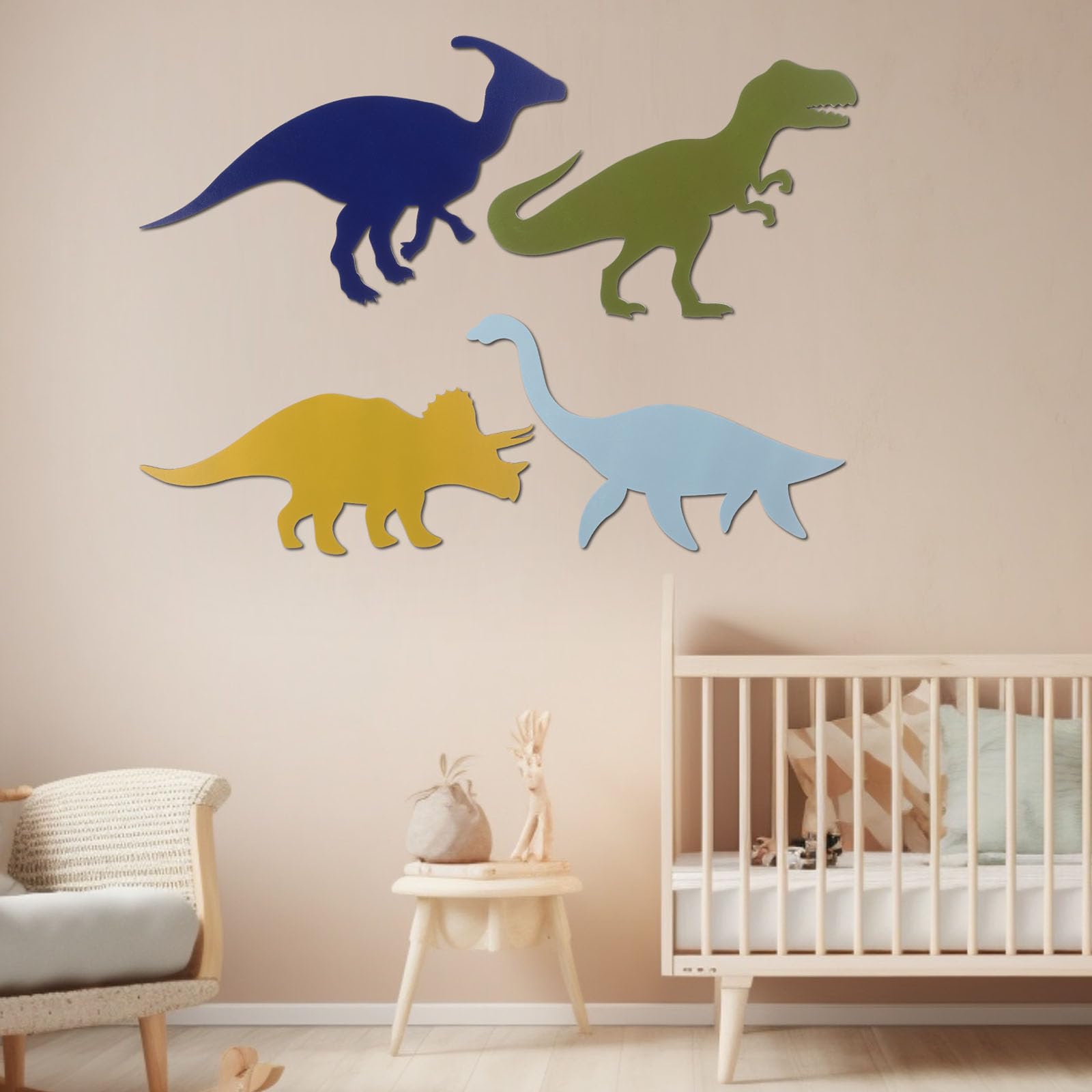 Hoteam dinosaur wall decors kid-room-installation includes hooks and rope for quick setup