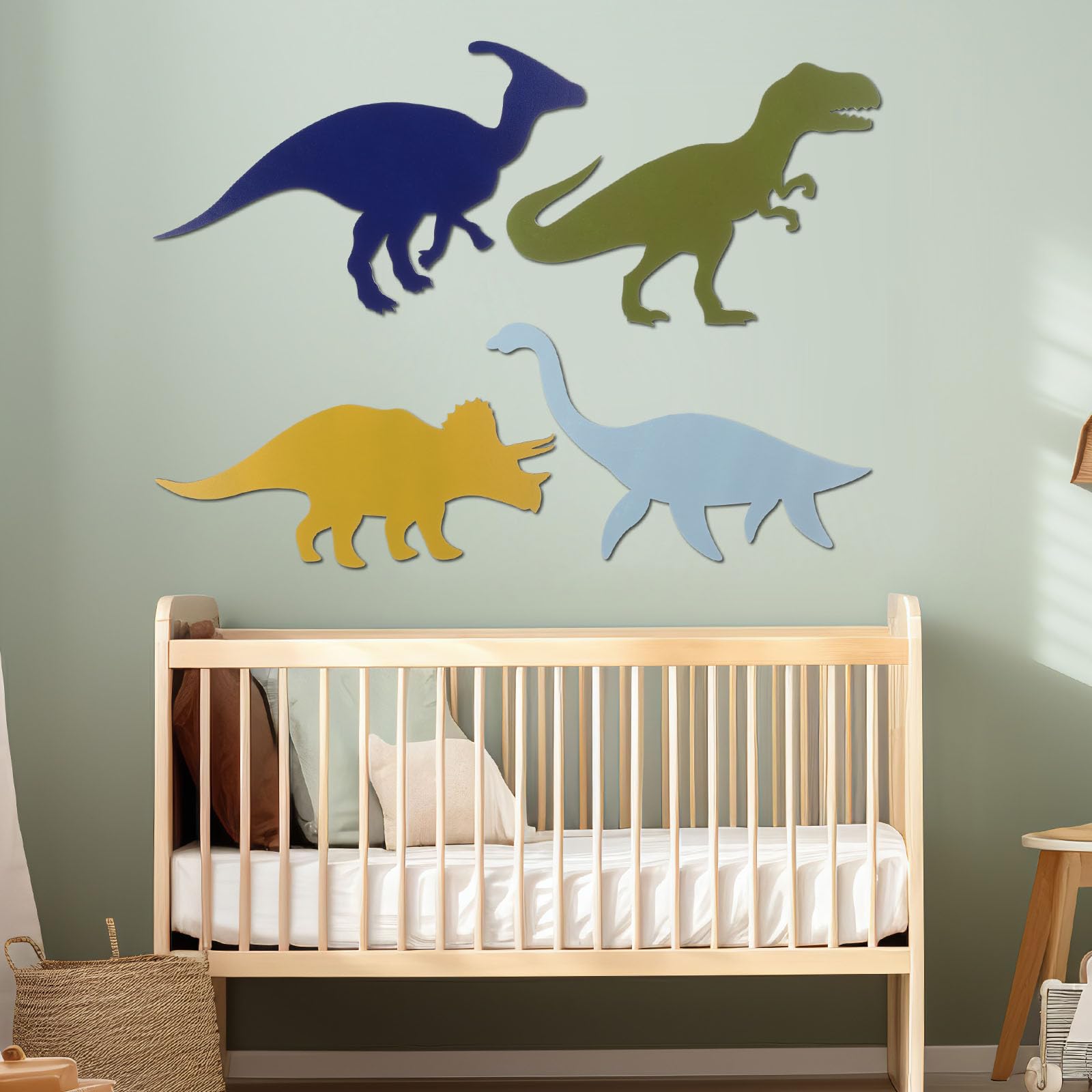 Hoteam dinosaur wall decors stegosaurus-hanging sturdy wood for kids' rooms