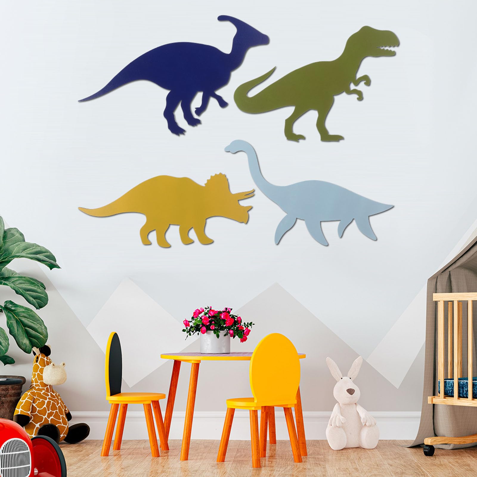 Hoteam dinosaur wall decors triceratops-hanging creates a playful, educational display