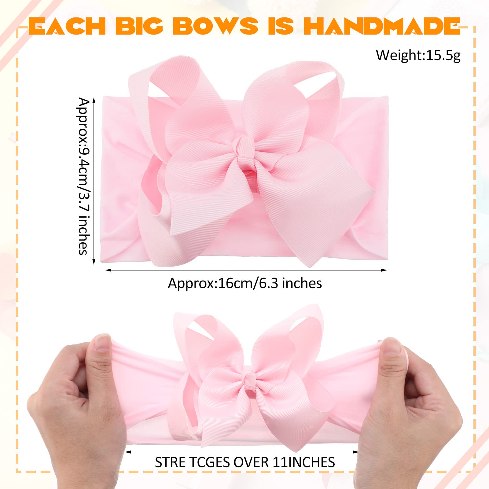 Hoteam soft nylon headbands for infants offer comfortable all-day wear.