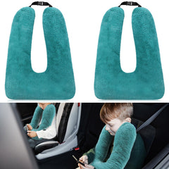 Hoteam travel pillow back seat turquoise provides plush head support for journeys.