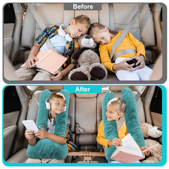 Hoteam two-piece turquoise travel pillow set for family car journeys.