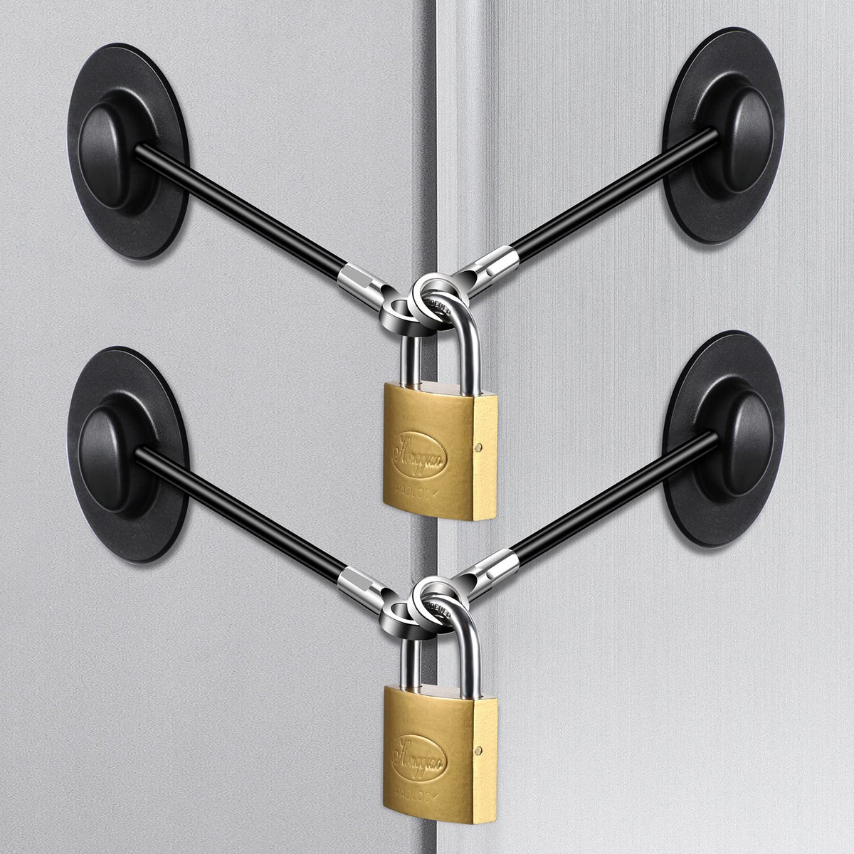 Hotop four piece refrigerator lock adhesive set ready to install for safety