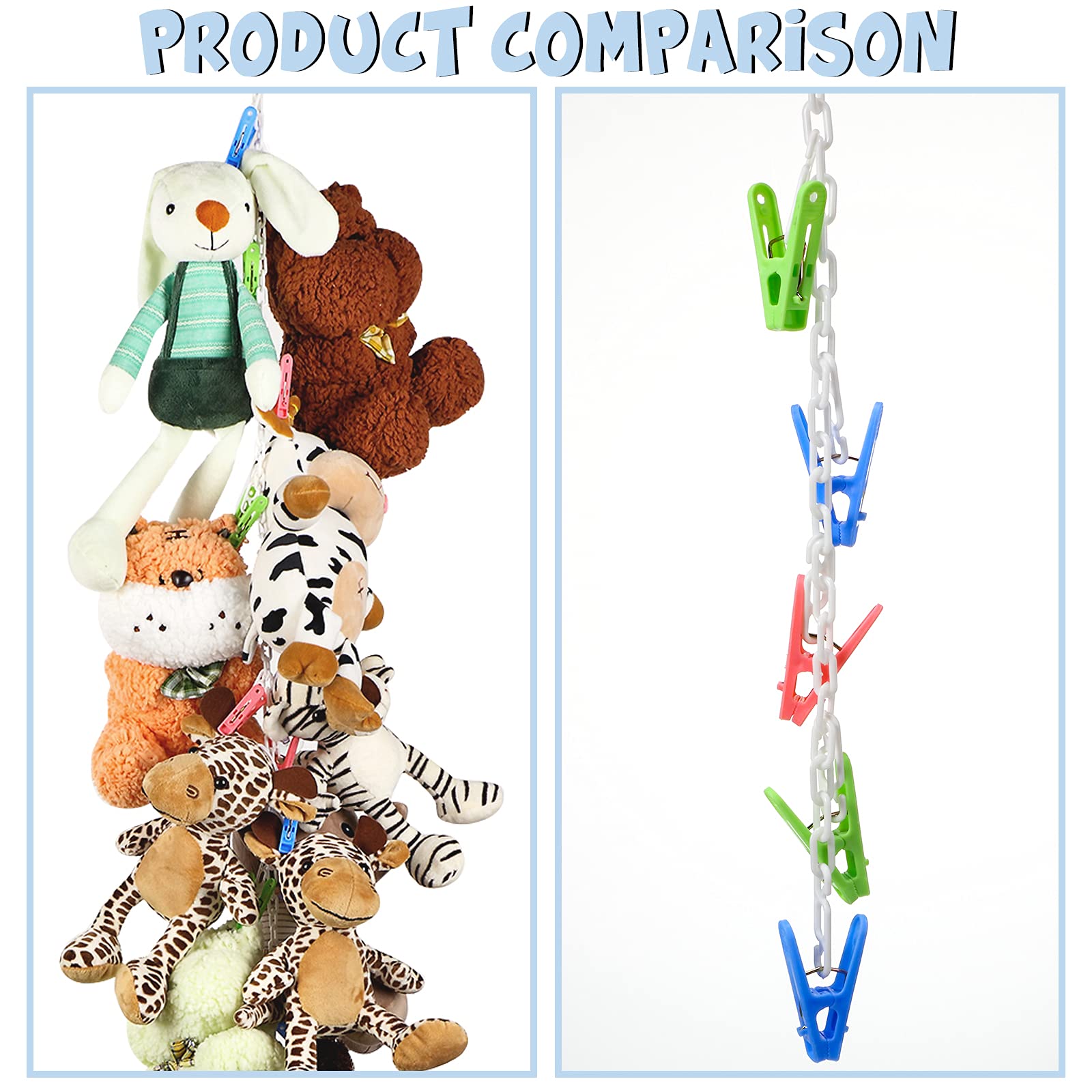 Hotop 40 clip pack close-up showing secure fasteners for plush and accessories.