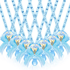 Hotop baby shower pacifier necklace in blue bear design, a charming keepsake for guests