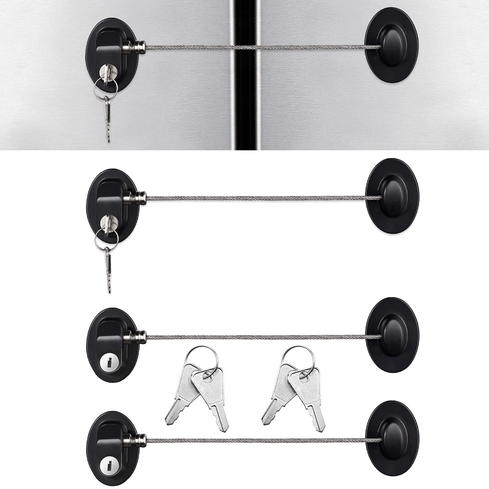 Hotop cabinet locks 4pack for childproofing cabinet doors and drawers.