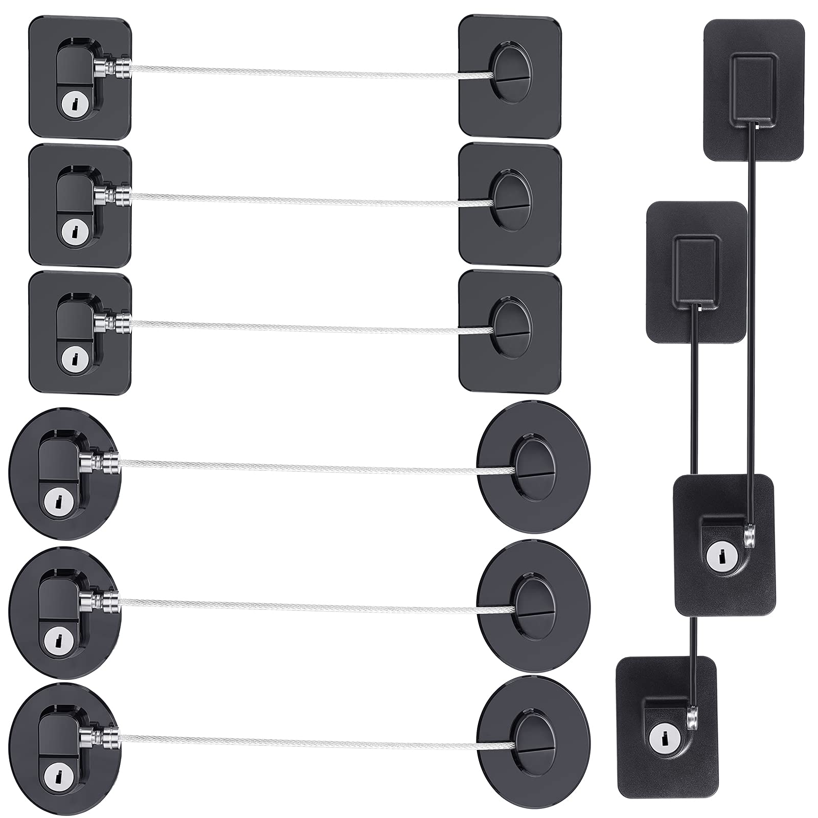 Hotop fridge lock 8-pieces set keeps cabinets secure and child-safe.