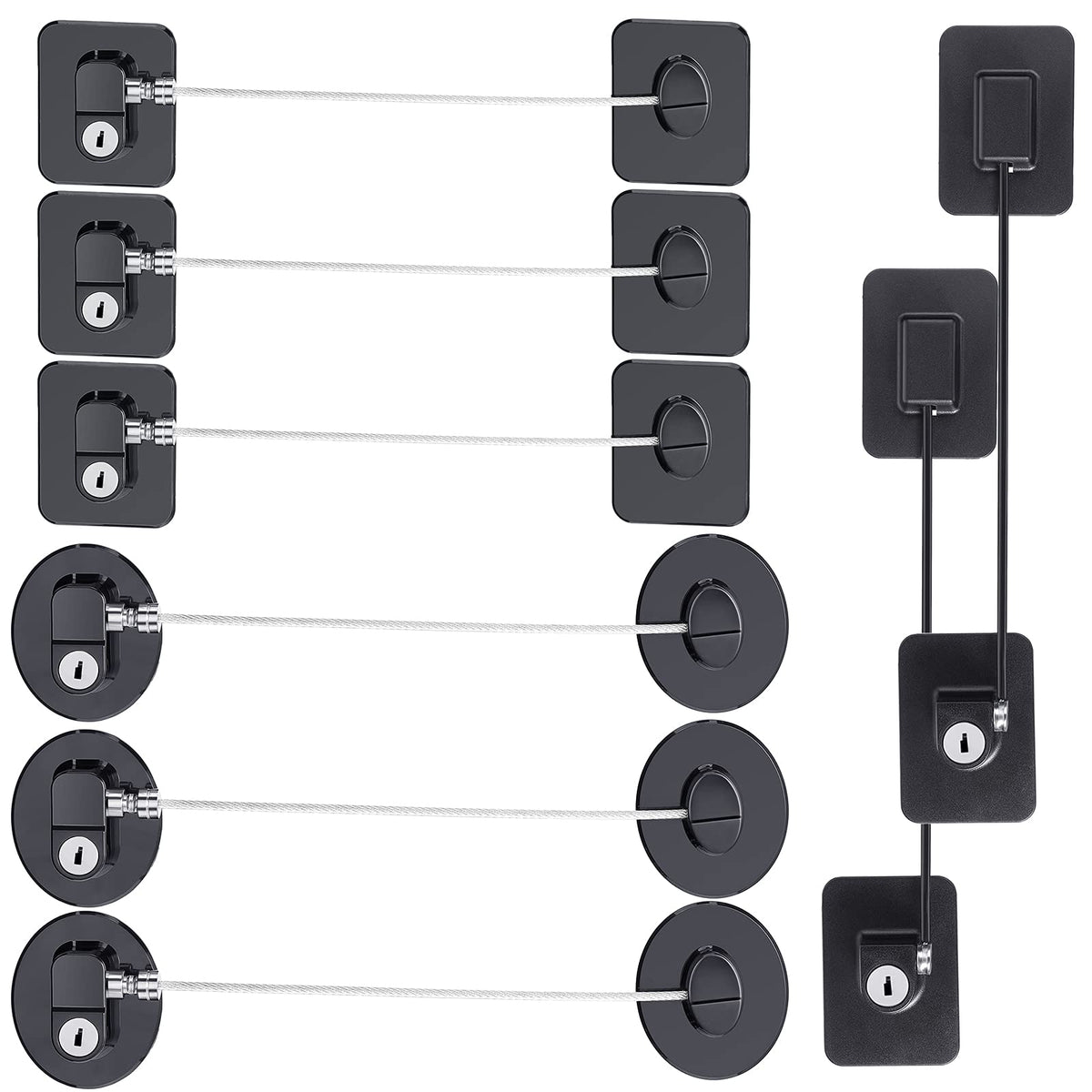 Hotop fridge lock 8-pieces set keeps cabinets secure and child-safe.