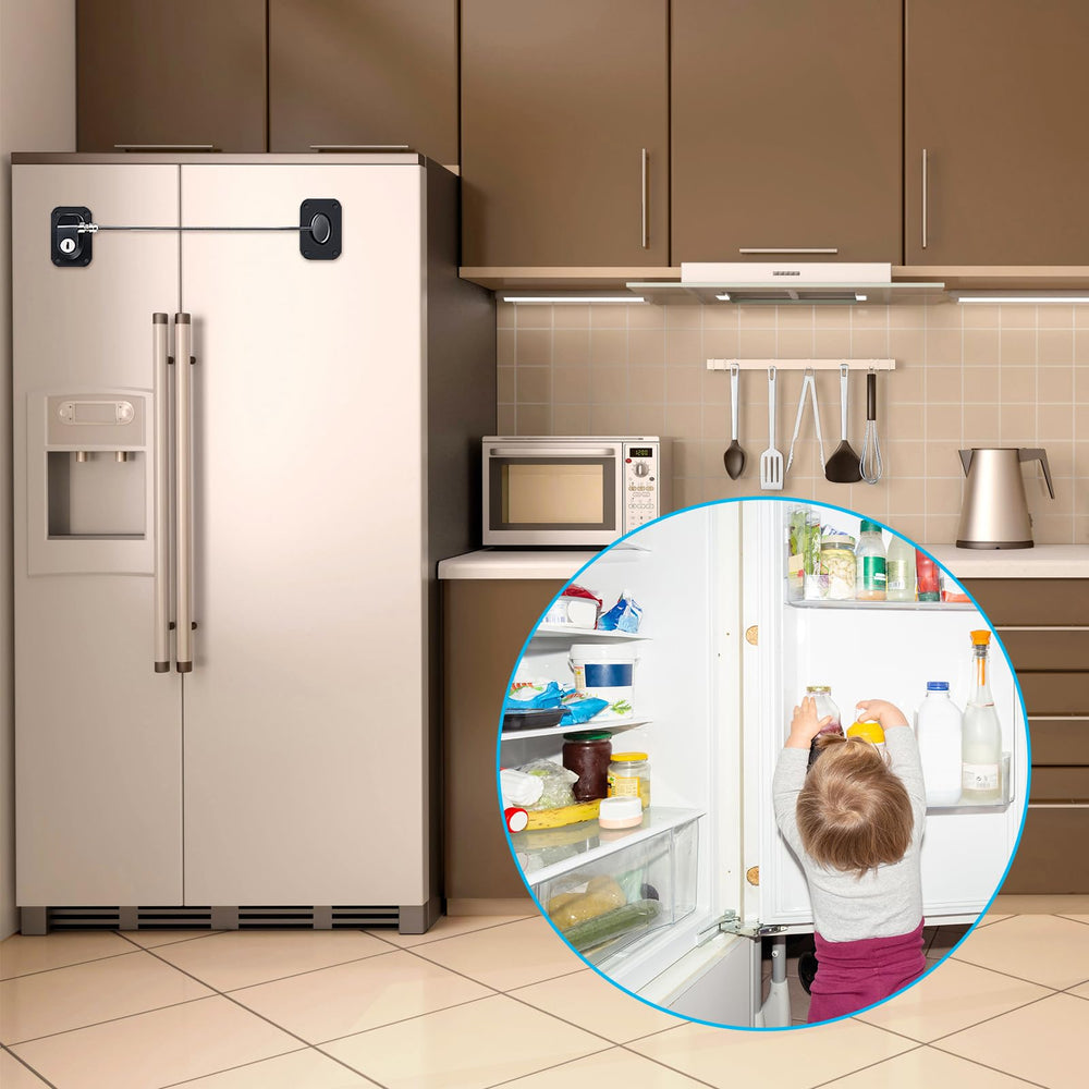 Hotop easy-install lock allows single-handed operation for busy families.