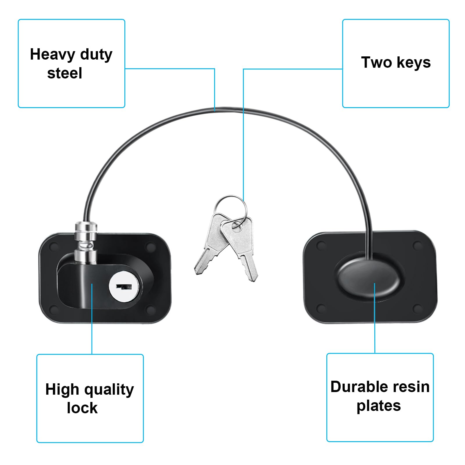 Hotop lock features scratch-proof powder coat for durable kitchen protection.