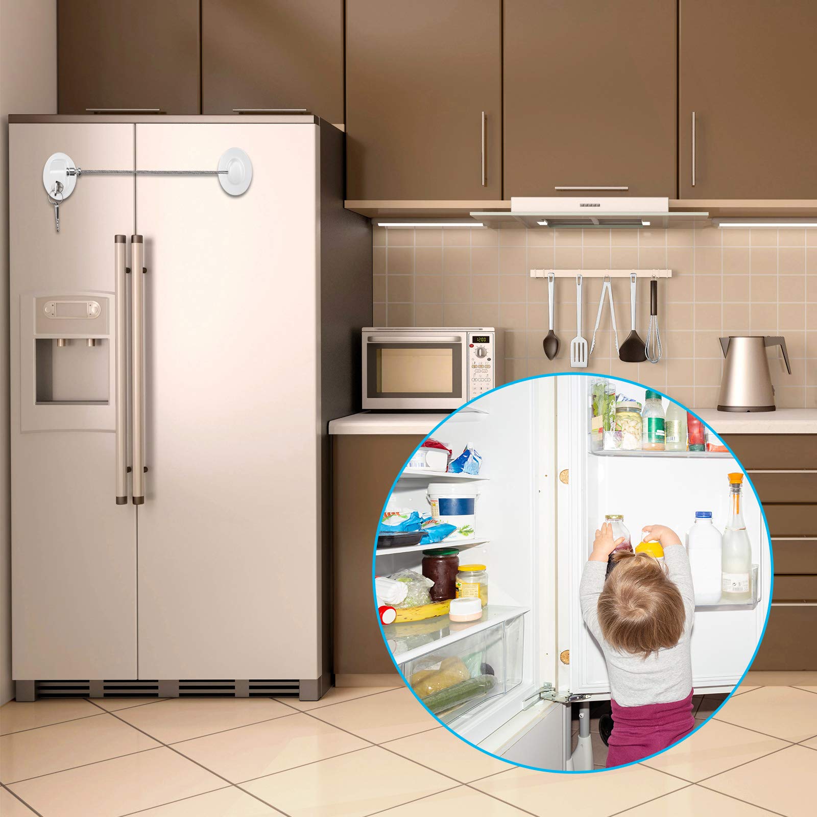 Hotop multi-use locks fit refrigerators, cabinets, and drawers securely