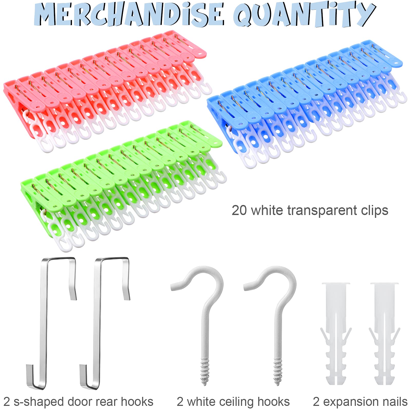 Hotop wall display with multicolor clips brightens kids’ room.