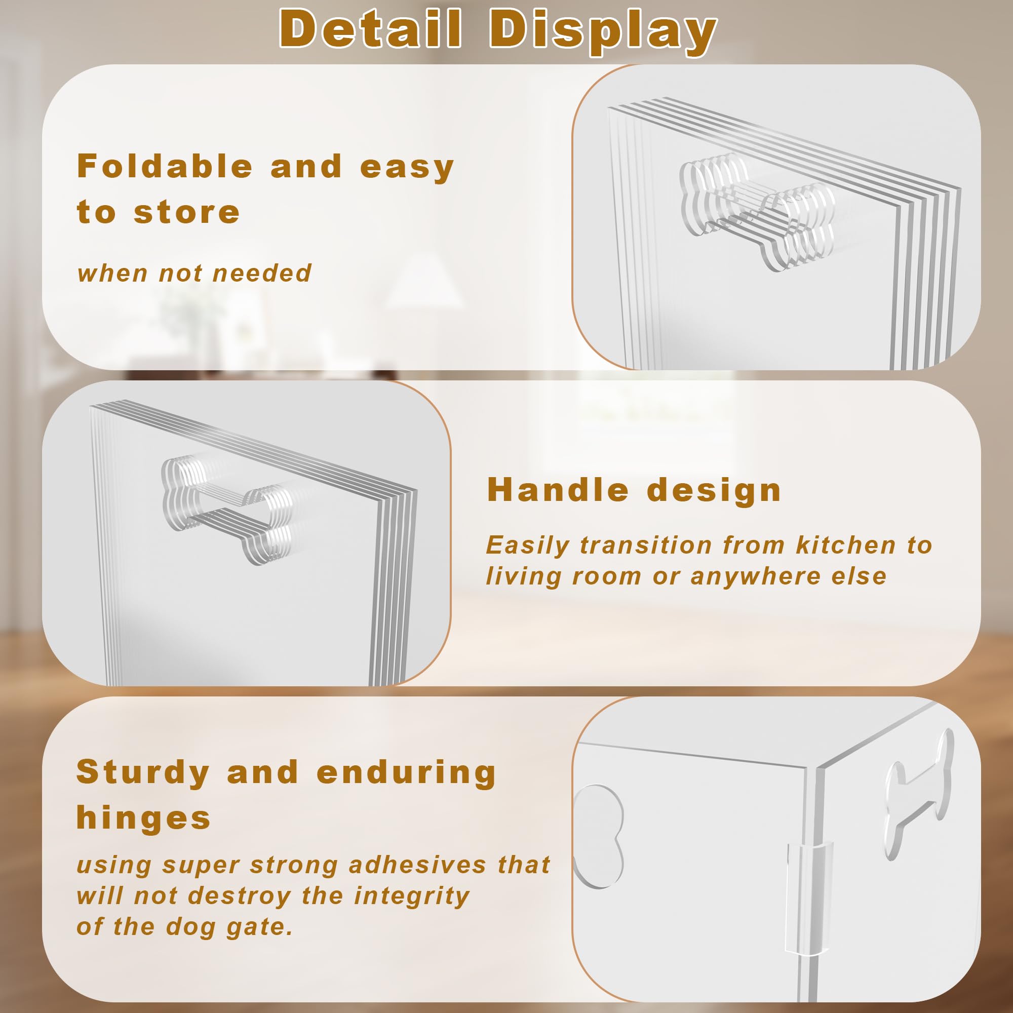 HotSoul clear acrylic dog gate folded for compact storage and travel.