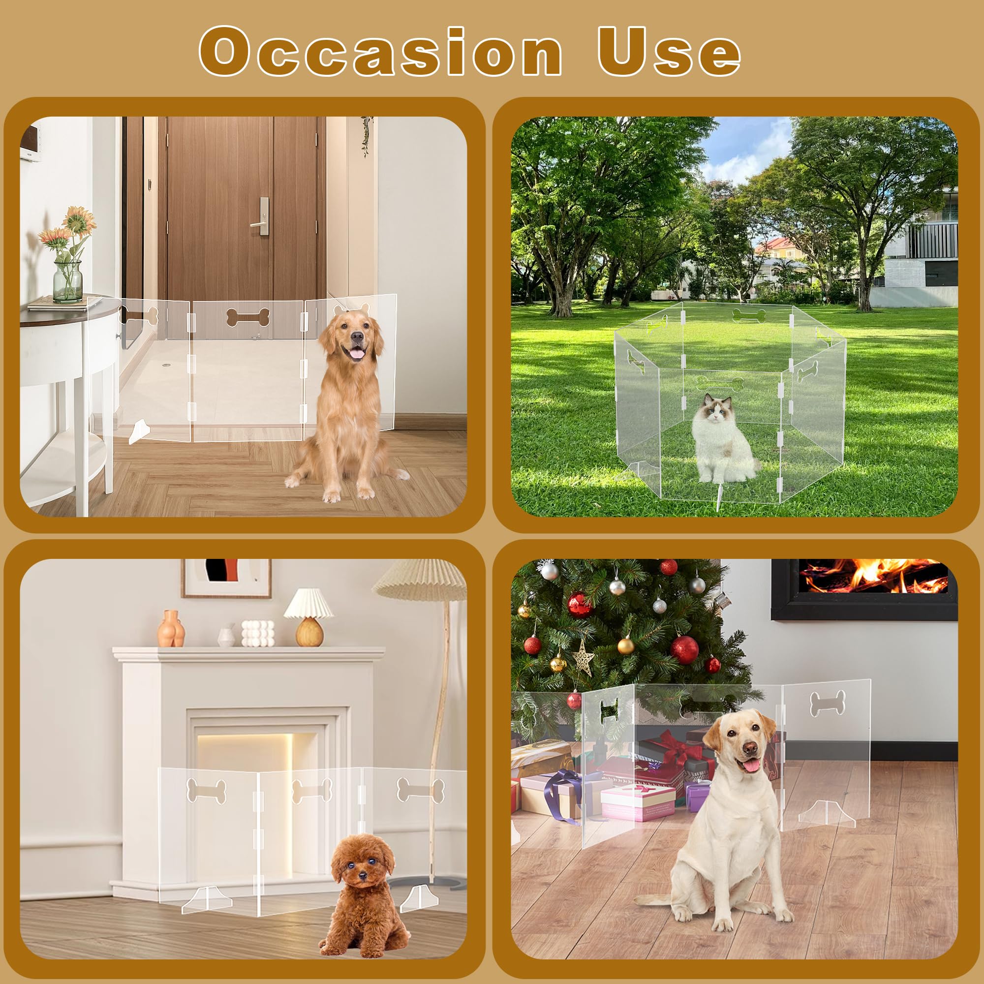 HotSoul clear acrylic dog gate protects plants and restricted areas.