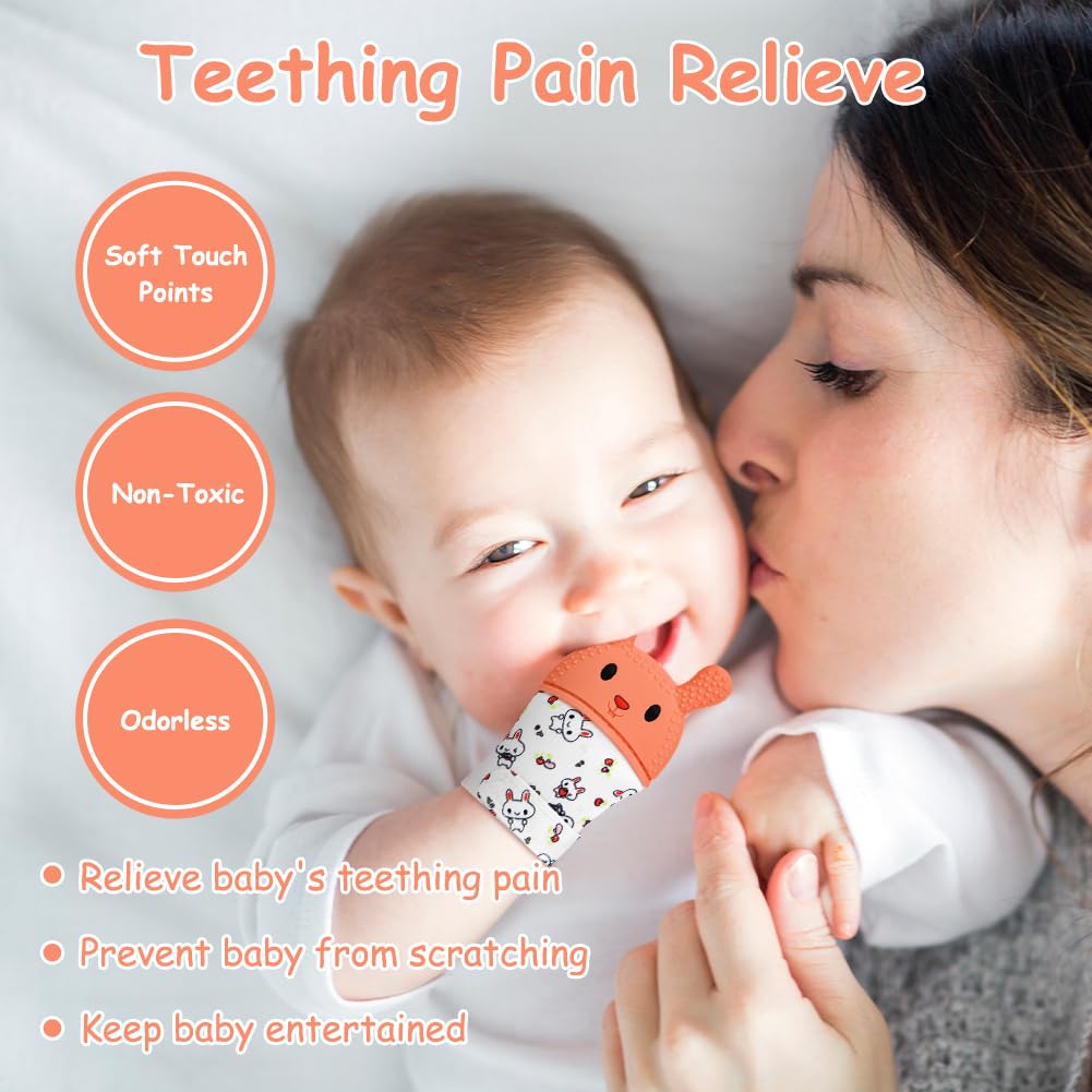 HOTUT teething mittens adjustable-strap secure fit that stays on