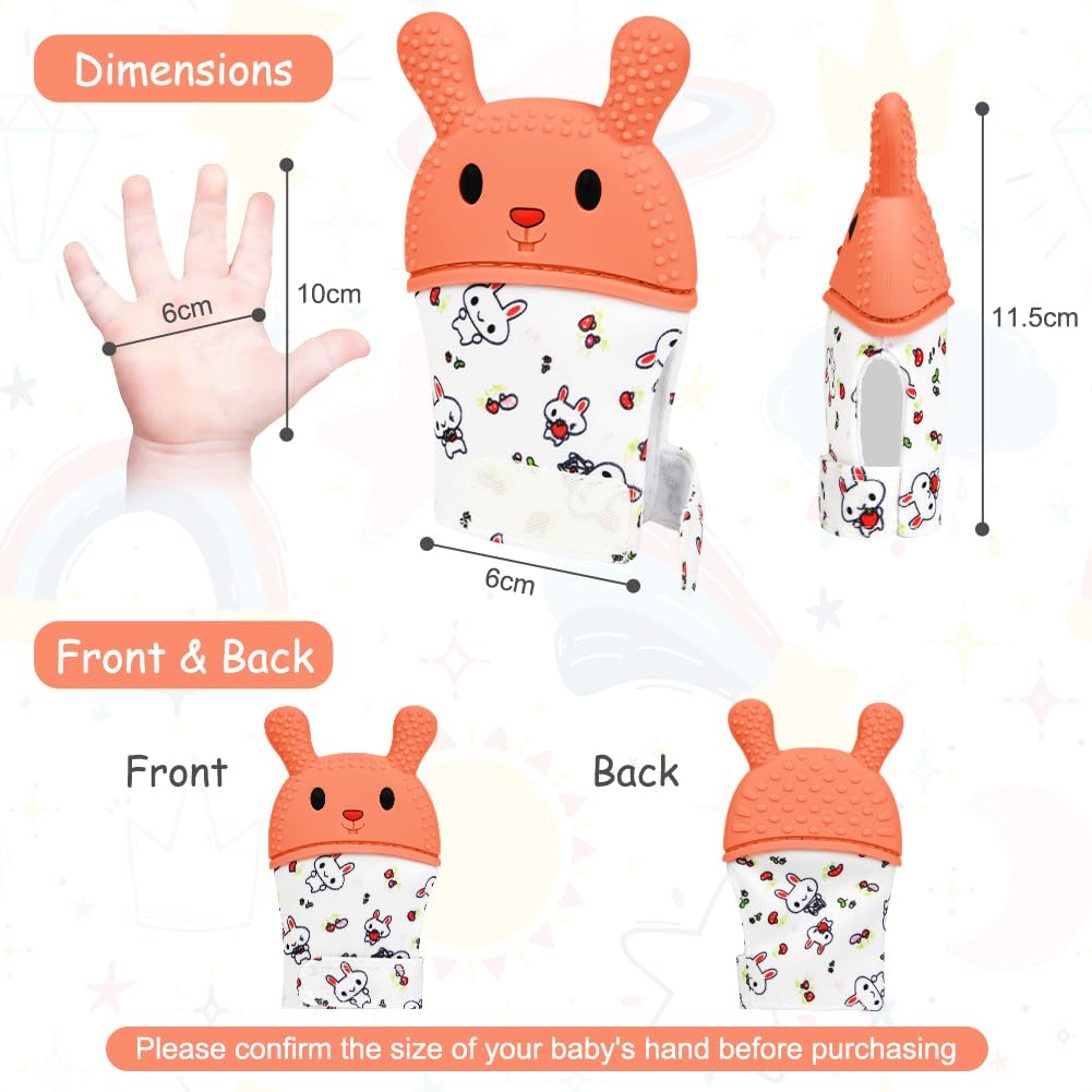 HOTUT teething mittens hamburger playful shape provides gum relief