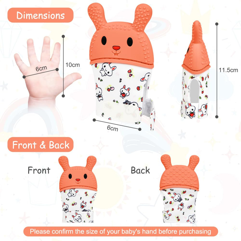 HOTUT teething mittens hamburger playful shape provides gum relief