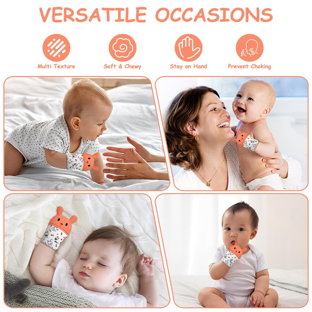 HOTUT teething mittens rustle built-in sound engages baby during teething
