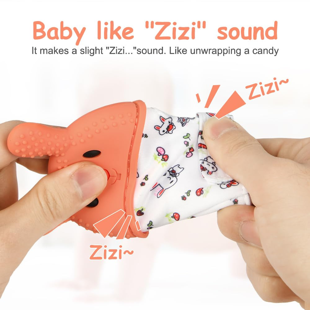 HOTUT teething mittens texture-bumps durable silicone for gum soothing