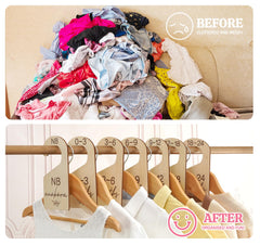 Houism baby closet dividers on a rod enhance nursery decor and organization.